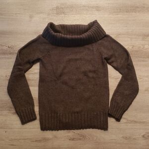 Old Navy  Cowl Neck Sweater Soft  Nylon Acrylic Angora Blend Brown Sz S